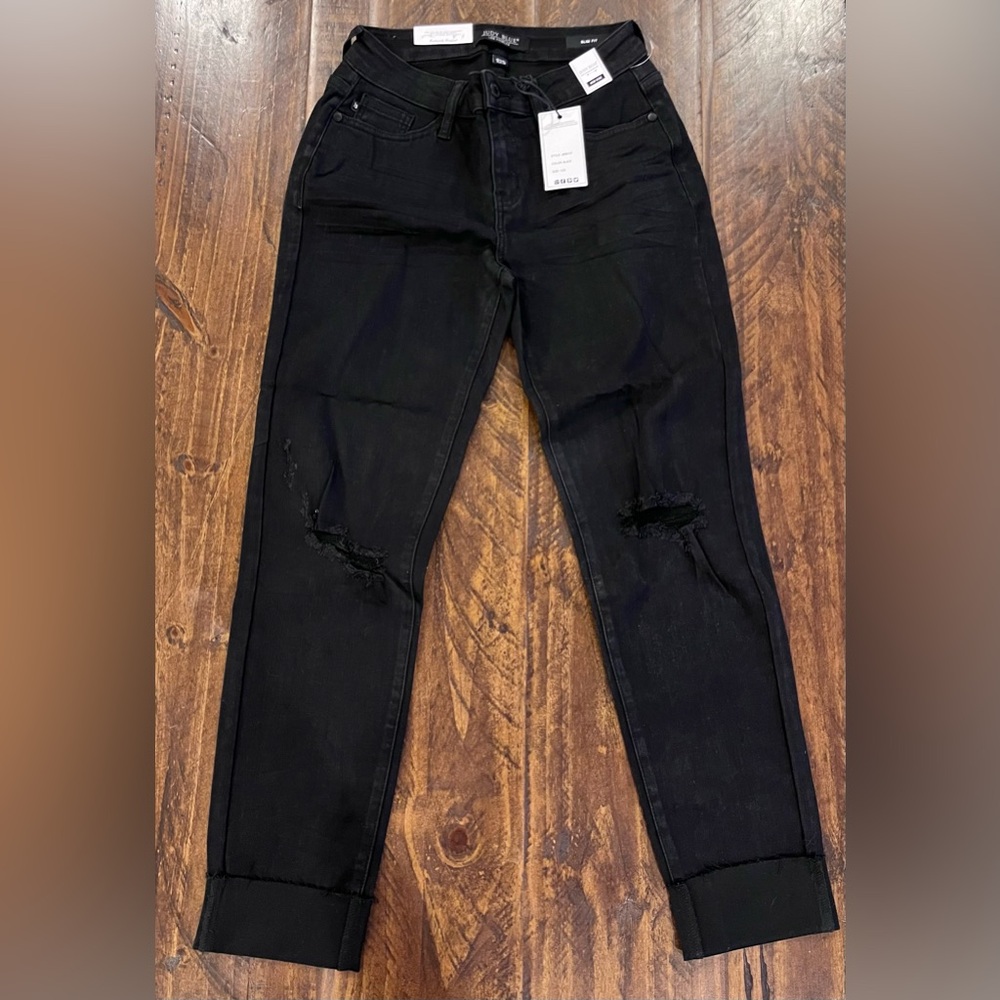 Judy Blue Black Distressed Skinny Jeans